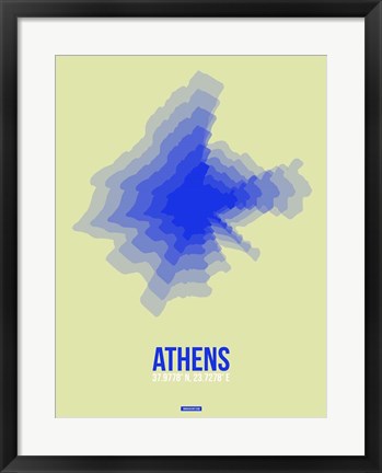 Framed Athens Radiant Map 4 Print