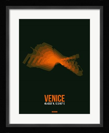 Framed Venice Radiant Map 2 Print