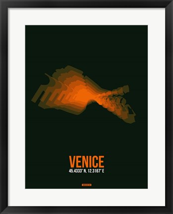Framed Venice Radiant Map 2 Print