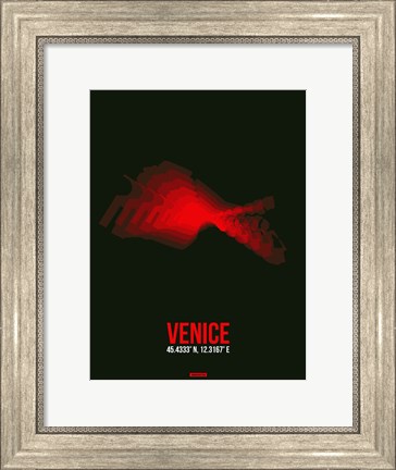 Framed Venice Radiant Map 3 Print