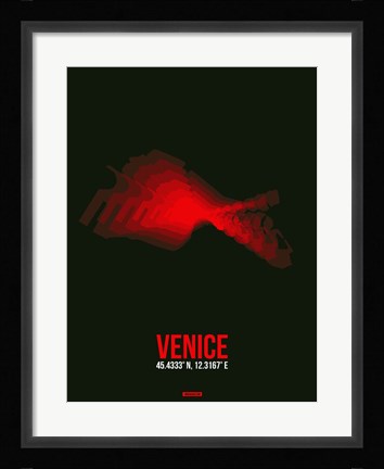 Framed Venice Radiant Map 3 Print