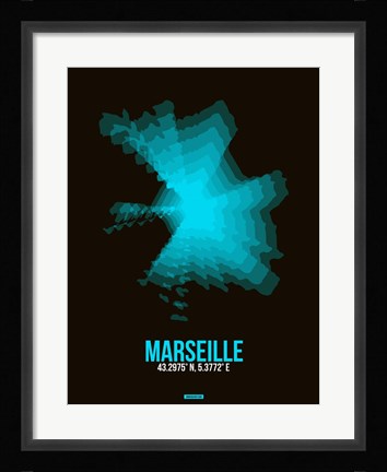 Framed Marseille Radiant Map 2 Print