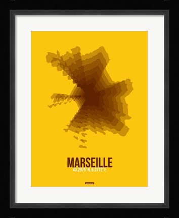 Framed Marseille Radiant Map 3 Print