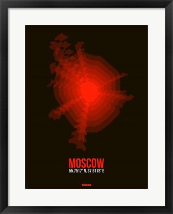 Framed Moscow Radiant Map 1 Print