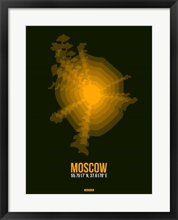 Framed Moscow Radiant Map 2 Print