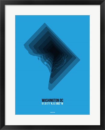 Framed Washington DC Radiant Map 2 Print