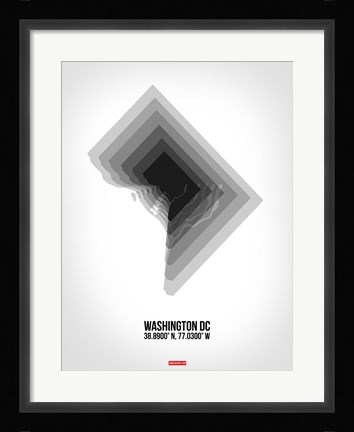 Framed Washington DC Radiant Map 5 Print