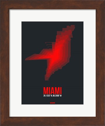 Framed Miami Radiant Map 3 Print
