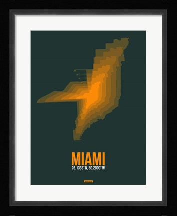 Framed Miami Radiant Map 4 Print