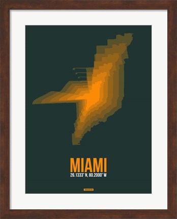 Framed Miami Radiant Map 4 Print