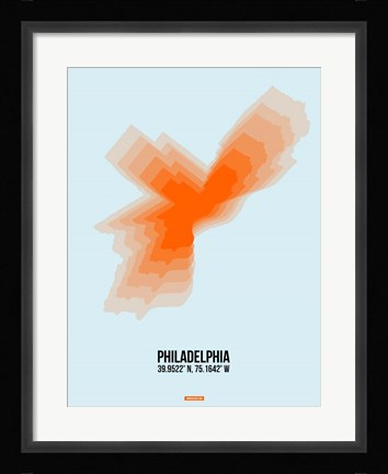 Framed Philadelphia Radiant Map 1 Print