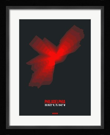 Framed Philadelphia Radiant Map 3 Print