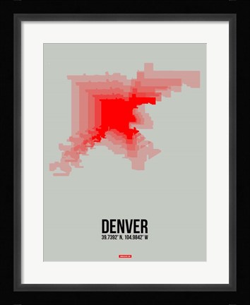 Framed Denver Radiant Map 1 Print