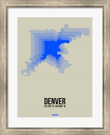 Framed Denver Radiant Map 2 Print