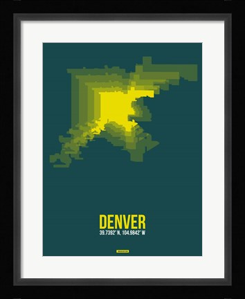 Framed Denver Radiant Map 3 Print