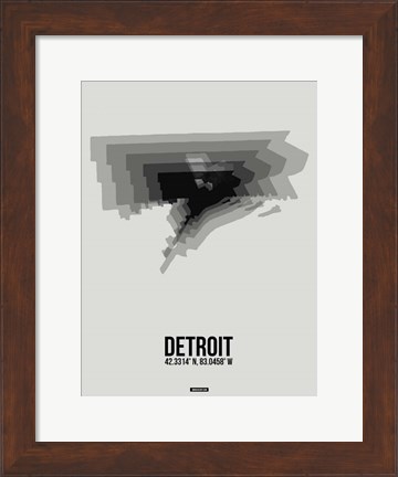 Framed Detroit Radiant Map 5 Print