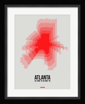 Framed Atlanta Radiant Map 1 Print