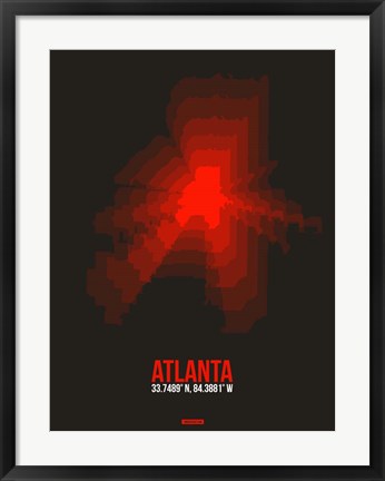 Framed Atlanta Radiant Map 3 Print