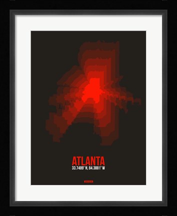 Framed Atlanta Radiant Map 3 Print