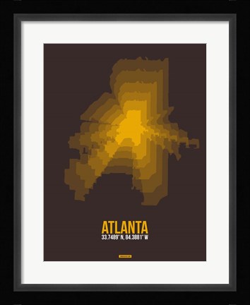Framed Atlanta Radiant Map 4 Print