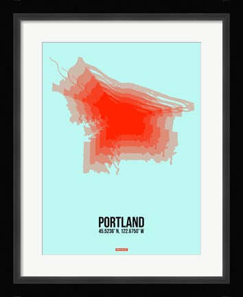 Framed Portland Radiant Map 1 Print