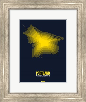 Framed Portland Radiant Map 4 Print