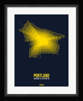 Framed Portland Radiant Map 4 Print