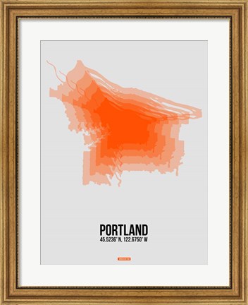 Framed Portland Radiant Map 5 Print