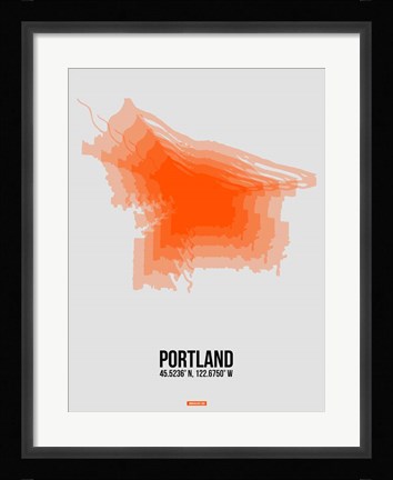 Framed Portland Radiant Map 5 Print