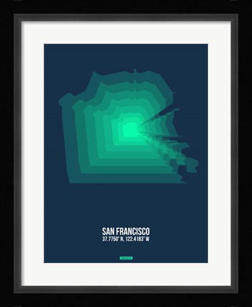 Framed San Francisco Radiant Map 2 Print