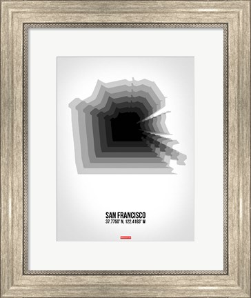 Framed San Francisco Radiant Map 4 Print