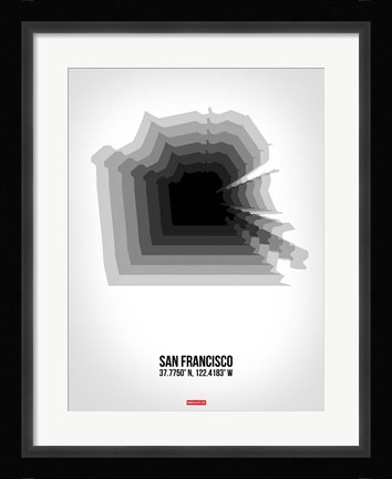 Framed San Francisco Radiant Map 4 Print