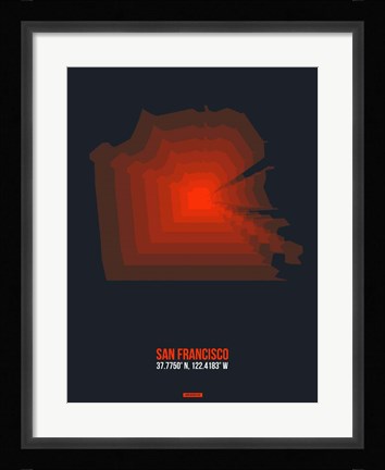 Framed San Francisco Radiant Map 5 Print
