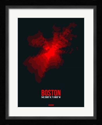 Framed Boston Radiant Map 1 Print