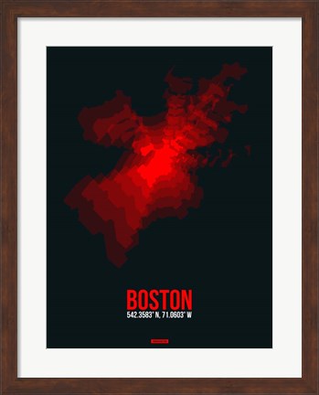 Framed Boston Radiant Map 1 Print