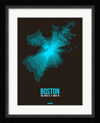 Framed Boston Radiant Map 2 Print