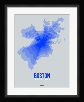 Framed Boston Radiant Map 3 Print