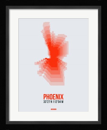 Framed Phoenix Radiant Map 4 Print