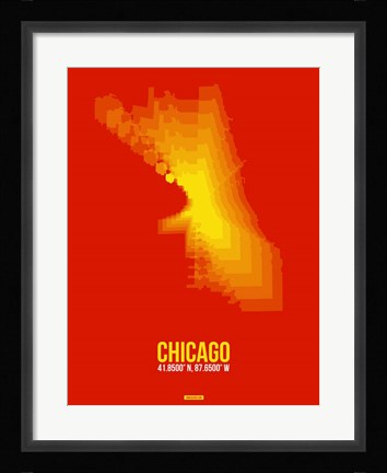 Framed Chicago Radiant Map 3 Print