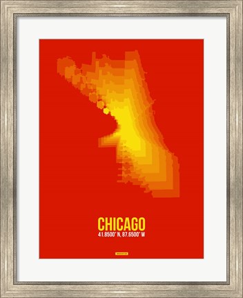 Framed Chicago Radiant Map 3 Print