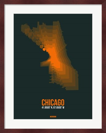 Framed Chicago Radiant Map 4 Print