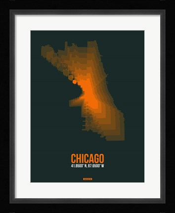 Framed Chicago Radiant Map 4 Print
