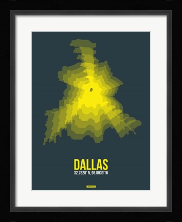 Framed Dallas Radiant Map 1 Print