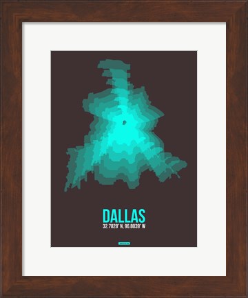 Framed Dallas Radiant Map 2 Print