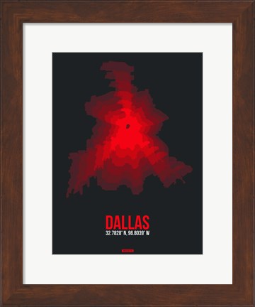 Framed Dallas Radiant Map 3 Print