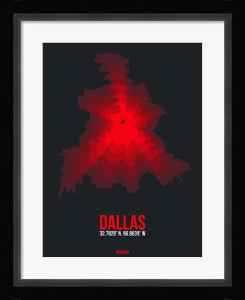 Framed Dallas Radiant Map 3 Print