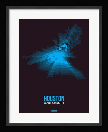 Framed Houston Radiant Map 1 Print