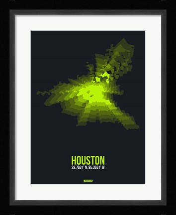 Framed Houston Radiant Map 3 Print