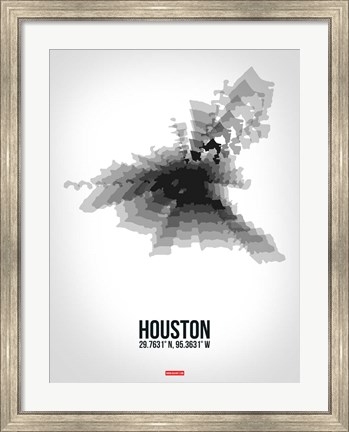 Framed Houston Radiant Map 4 Print