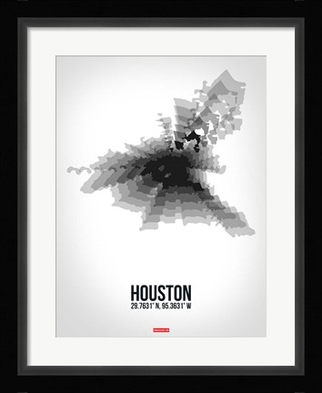 Framed Houston Radiant Map 4 Print